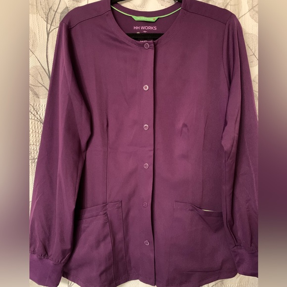 Scrub HH Works by Healing Hands Megan Women's 4-Pocket STRETCH Round Nec… - Picture 4 of 11